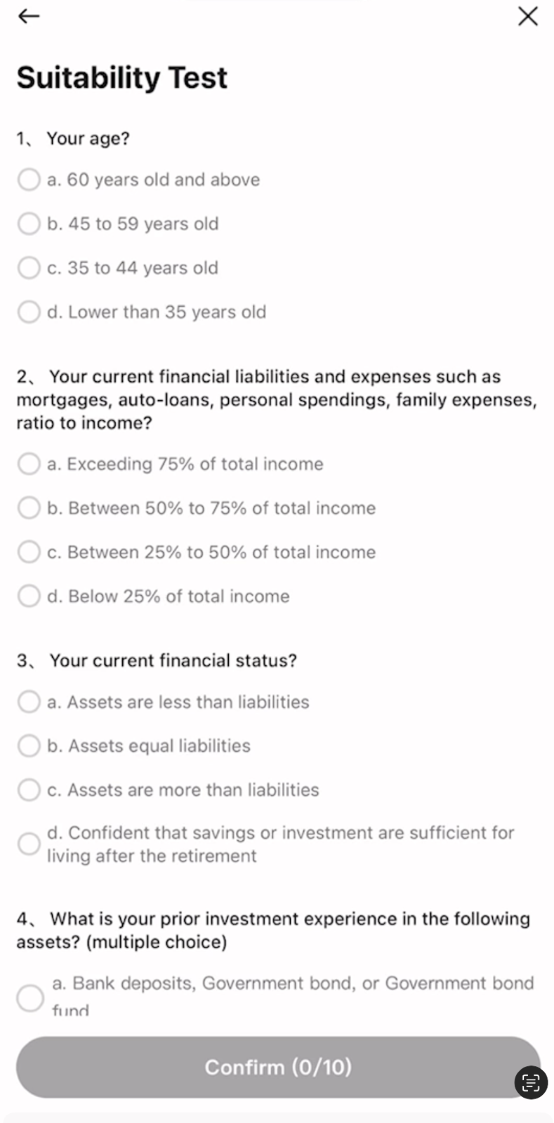 A screenshot of a questionnaire

AI-generated content may be incorrect., Picture